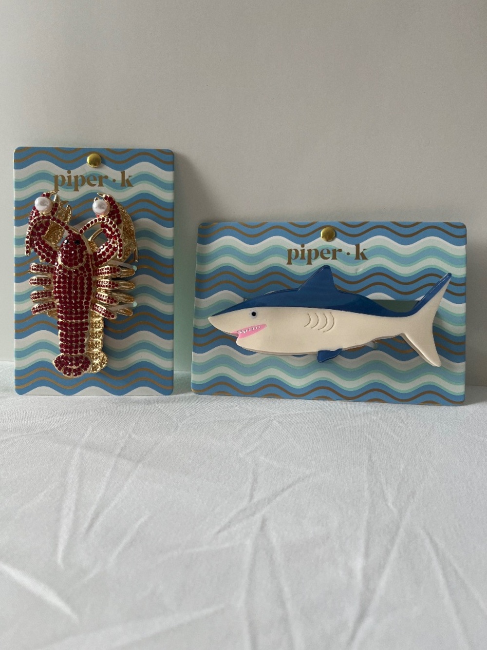 2 Hair Claw Piper K Acrylic Shark & Metal Lobster Rhinestone Clip Summer  TikTok